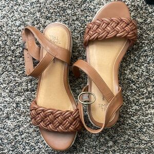 Time and Tru brown wedges.